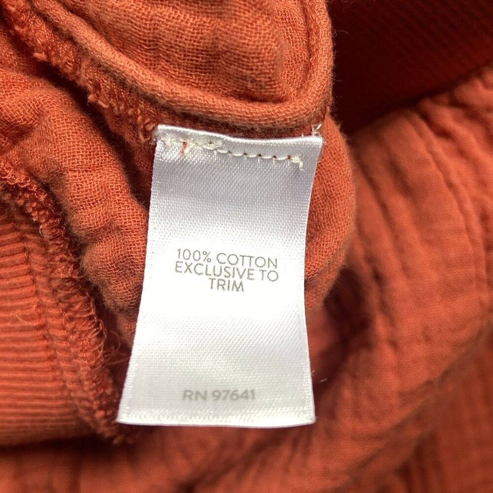 J. Jill Cotton Gauze Straight Leg Crops Pants Size XL Burnt Orange Flowy Beachy - Picture 10 of 11